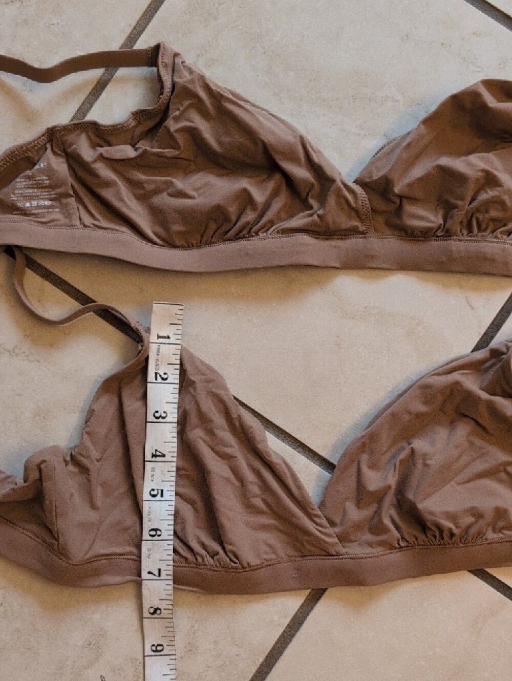 NEW Quince 2-pack Bras Second Skin Crossover Bralette Mocha Tan Size XL - Picture 5 of 7
